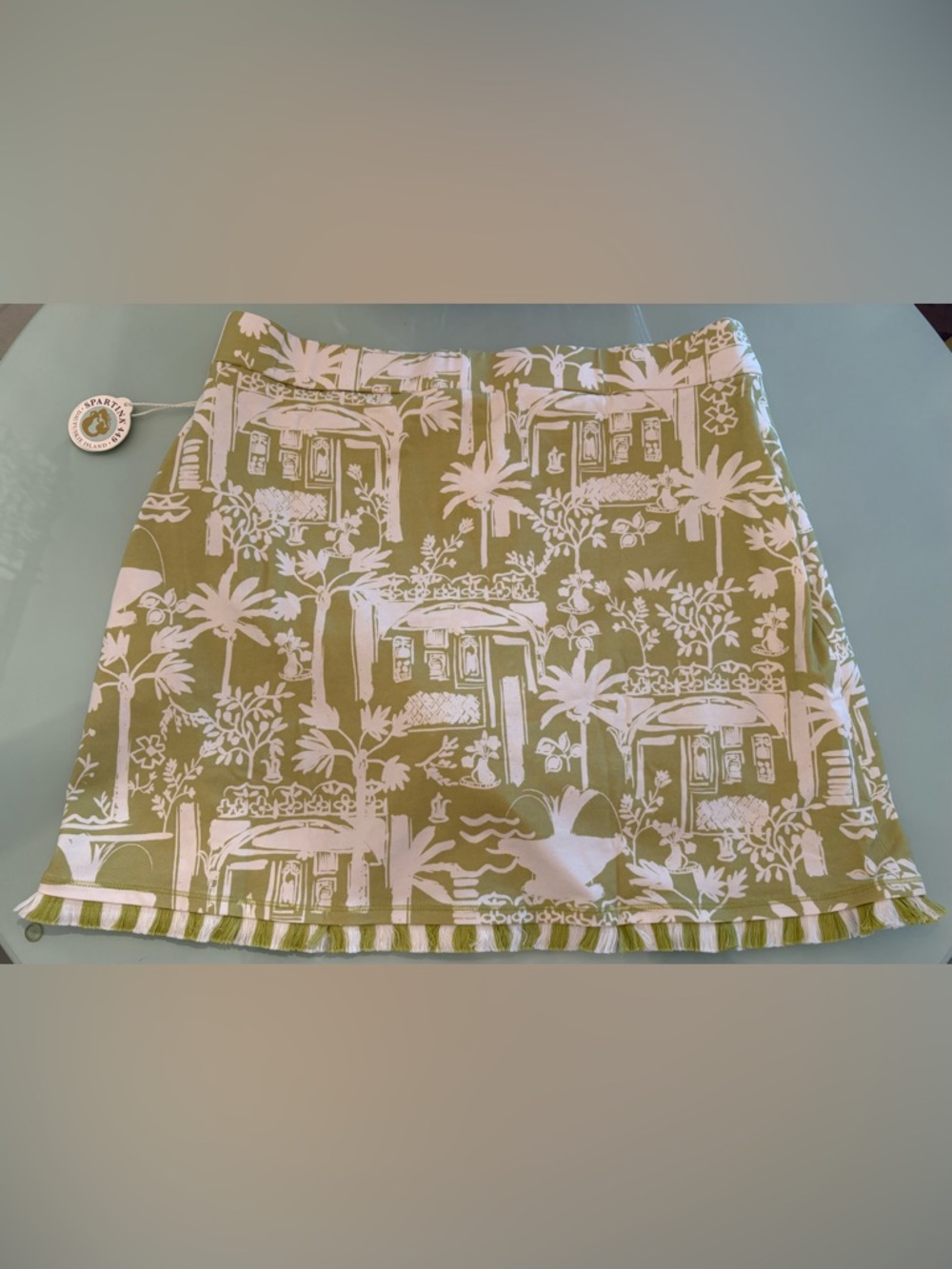 NWT Spartina 449 Women’s  Green and White Printed Skort